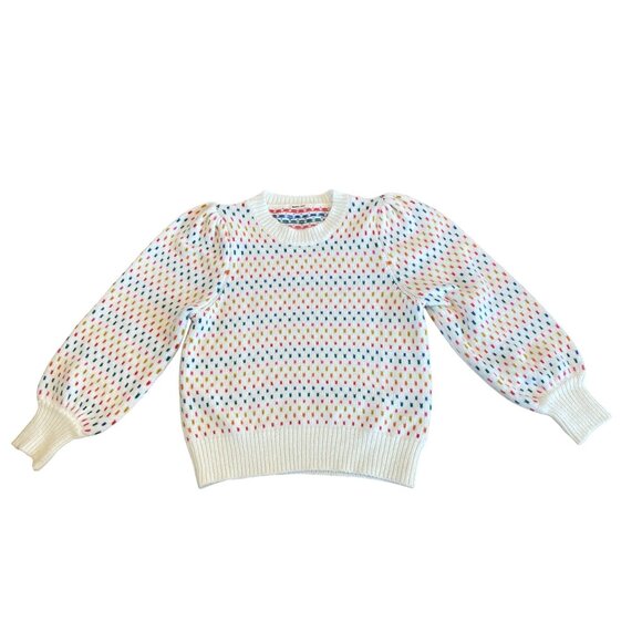 Marine Layer Rainbow Puff Sleeve Crewneck Sweater Large MSRP$178 - Picture 5 of 17